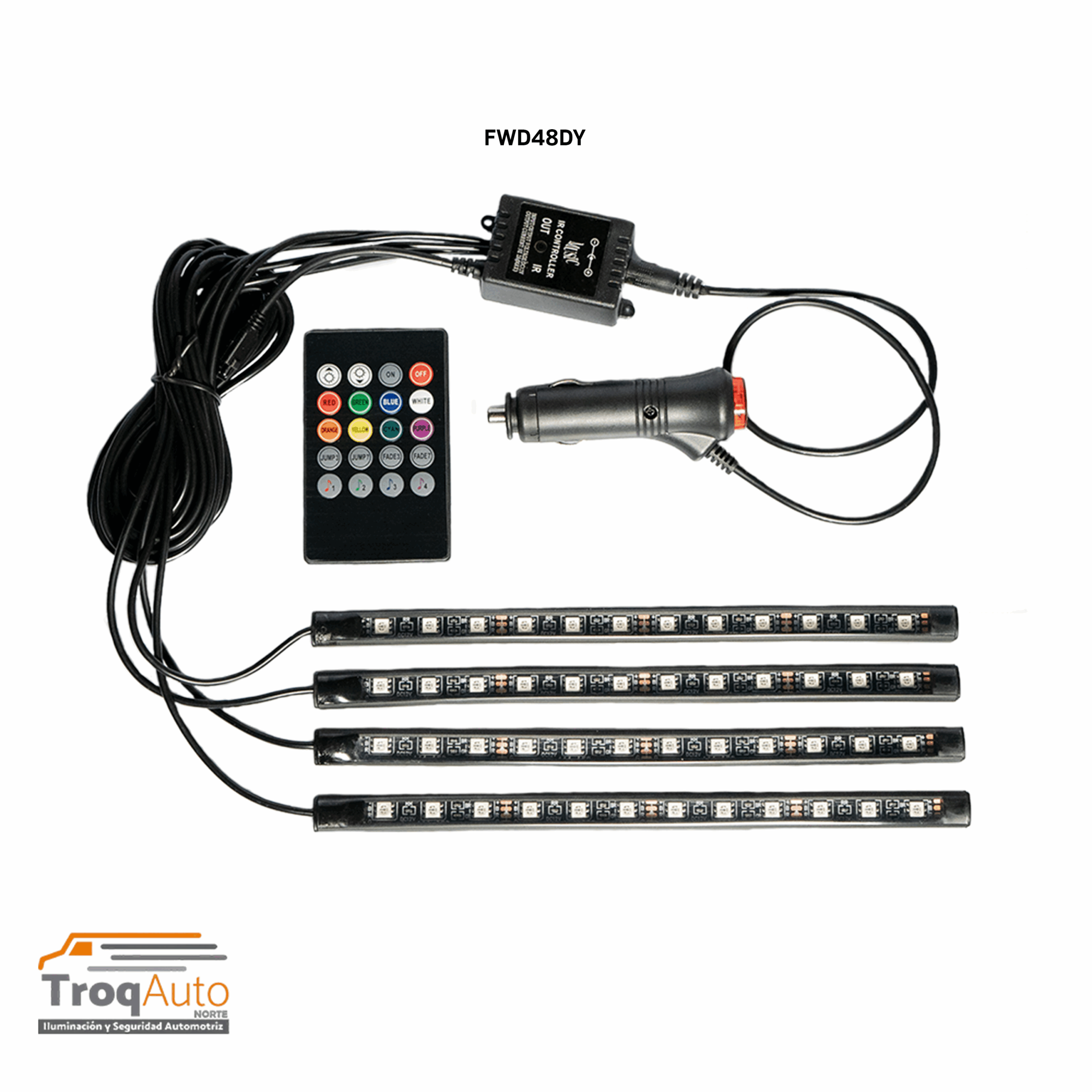 LÁMPARAS DECORATIVAS DE INTERIOR PARA CARRO CON CONTROL / CRYSTAL BLUE (FWD48DY)