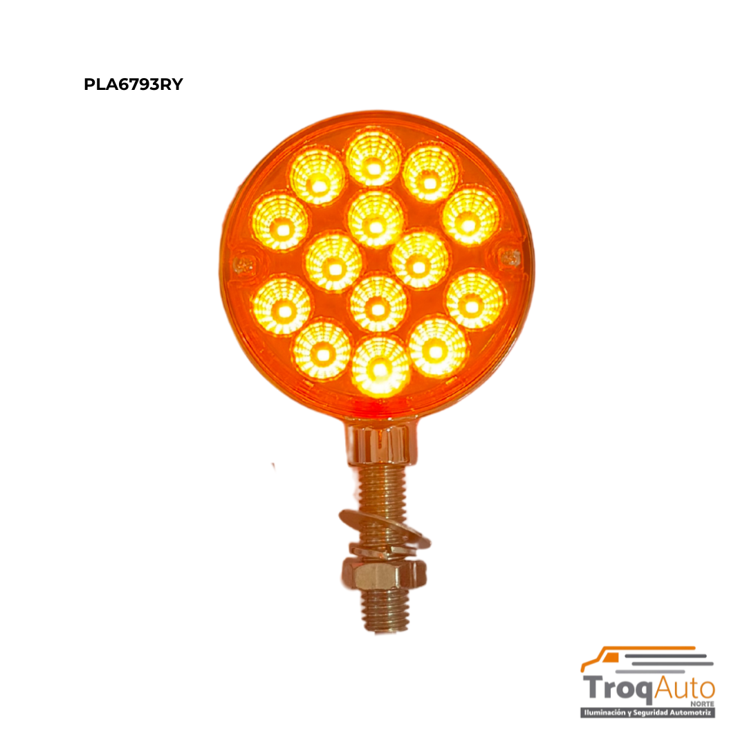 DIRECCIONAL REDONDA CHICA LED 12-24V ROJO-AMBAR FIJO+ESTROBO (PLA6793RY)